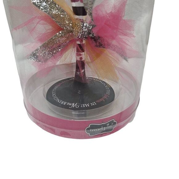 Mudpie Wine Drinkware, "Fabulous at 21" Glitter Handpainted Stemmed Wine Glass - Picture 4 of 9